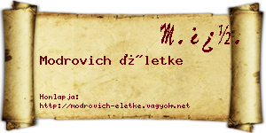 Modrovich Életke névjegykártya